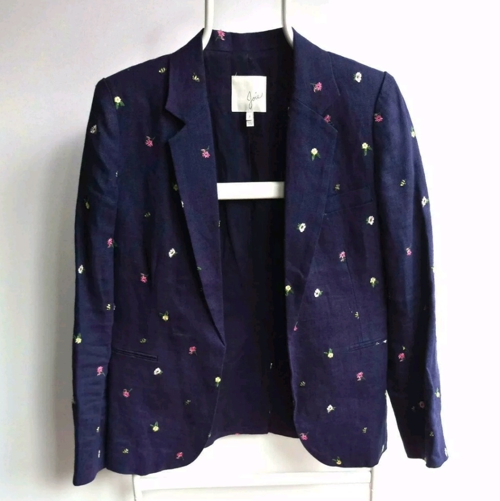 Joie Size US 4 Mehira Navy Blue Embroided …